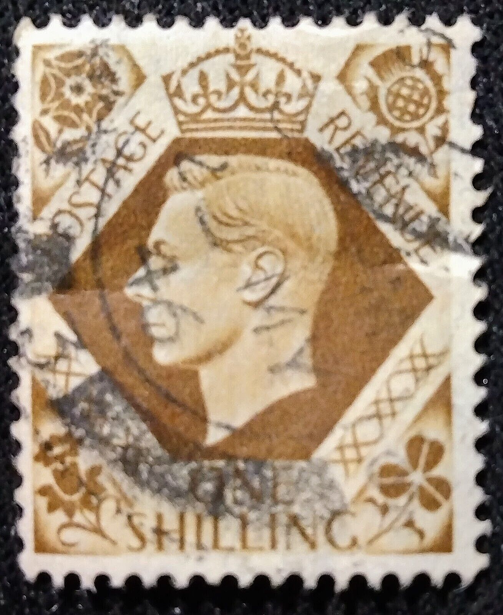 kevin bradley 2003 George + Tammy 額縁無し Postage Revenue ~ King George VI ~ Blue 2½D Stamp ~ Posted