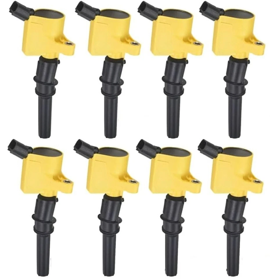 Bobina amarilla 8 piezas para Ford F350 Superduty 1999-2004 DG508+ enchufe Motorcraft SP479 Foto 2 de 4