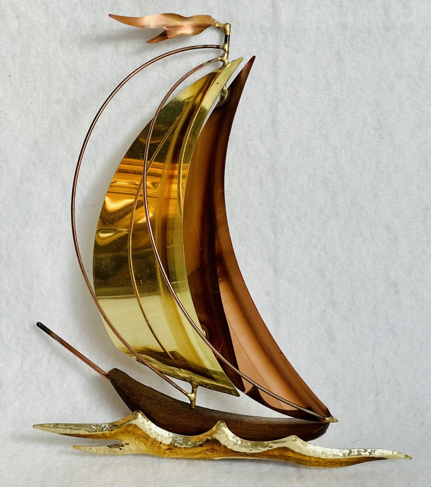 Vintage Metal Brass Copper Sailboat Wall Hangings Nautical Set of 2 eBay