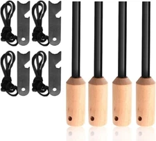 4 Pack 5/16" Ferro Rod Fire Starter Kit w/ Multi-Tool Striker Flint for Camping
