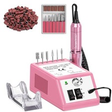 Electric nail drill 20000RPM kit for acrylic gel polish remover pink tools set