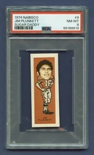 1974 JIM PLUNKETT PSA 8 NM-MT NABISCO NEW ENGLAND PATRIOTS SHARP #9 RZC