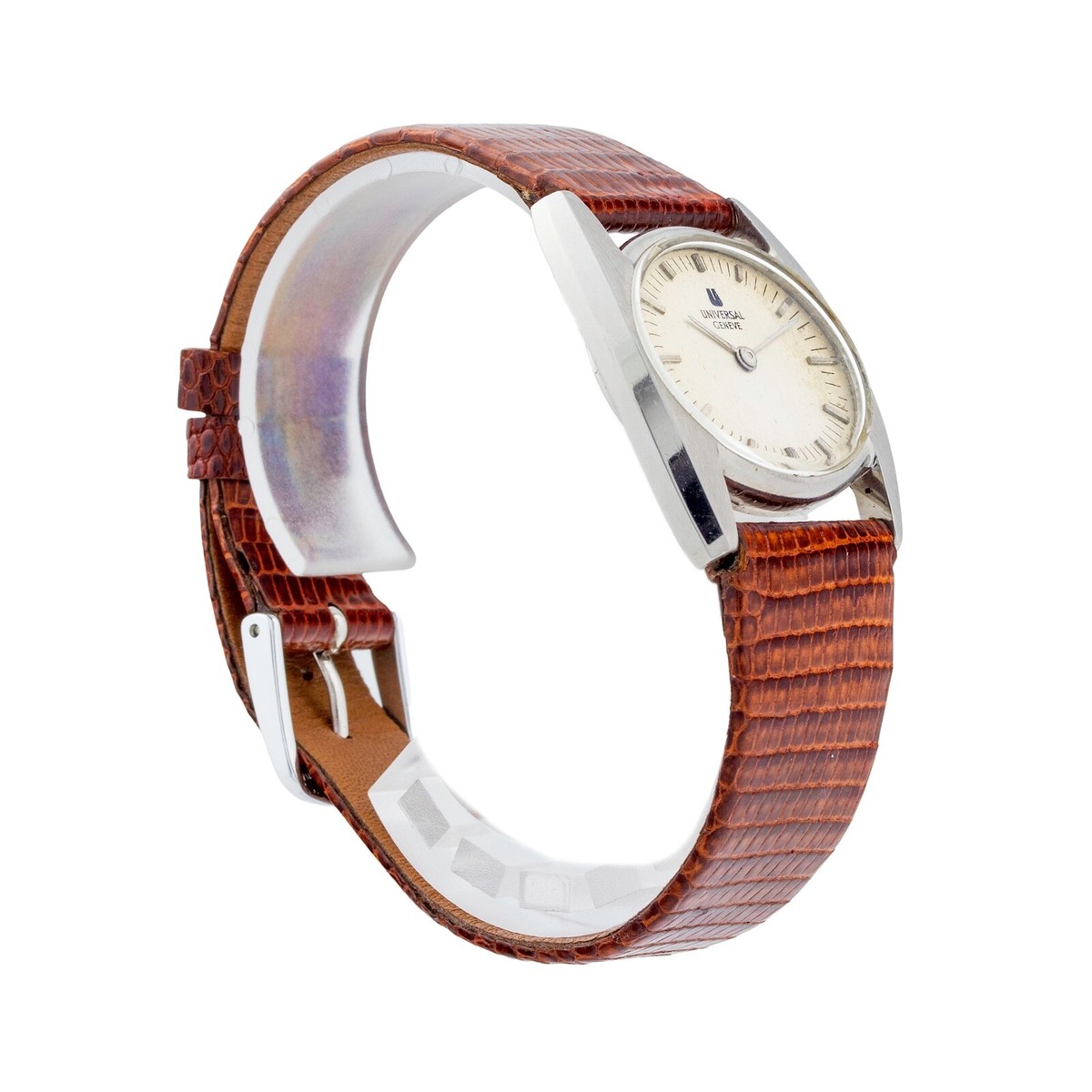 Vintage Universal Geneve 842608 Stainless Steel 28mm White