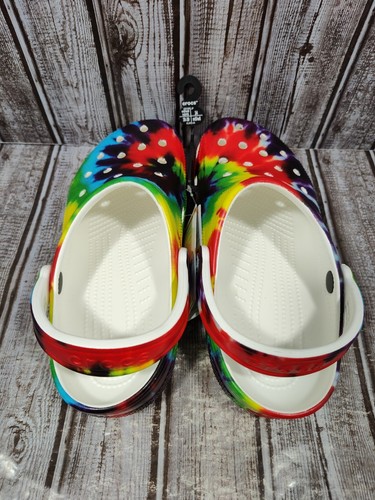 Crocs Classic Tie Dye Graphic Clog Shoes Size M6/W8 205453-90H NWT - Picture 7 of 10