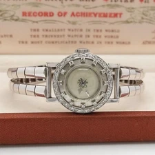 Jaeger-LeCoultre 14K White Gold Diamond Bezel Manual Watch 19mm Box