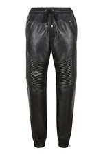 Mens Real Leather Trousers Black Napa Quilted Track Pants Jogging Bottoms 4050 Mens Real Leather Trousers Black Napa Quilted Track Pants Jogging Bottoms 4050