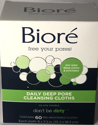 Bioré  Free Your Pores! Daily Deep Pore Cleansing Cloths ( 60 Count in 1 box)