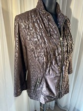Zenergy by Chico's Women's Jacket, Brown, Animal Print, Size 1