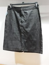 NEW Old Navy Rigid Demin Skirt size 10 black med wash no front pockets tab back