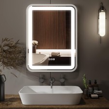 32X24 inch LED Bathroom Frame Makeup Mirror, 3 Color, Anti-Fog for Over Sink
