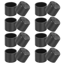 Round Plastic Hole Plugs 1.1 Inch, 16 Pack Tubing Insert End Cap, Black