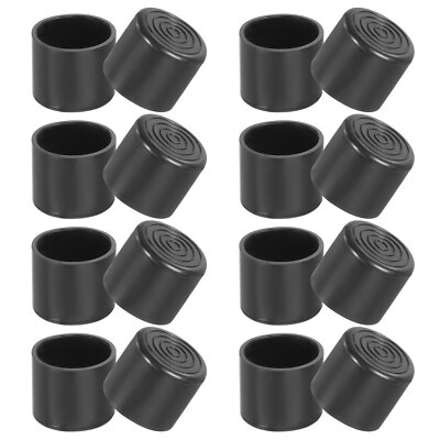 Round Plastic Hole Plugs 1.1 Inch, 16 Pack Tubing Insert End Cap, Black