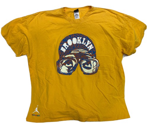 Vintage Chicago Bulls Nike Air Jordan Brooklyn T Shirt 3XL Michael Jordan Yellow