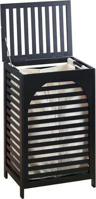 Laundry basket with lid, bamboo large waterproof clothing laundry basket