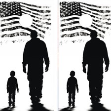 FADEPROOF Cornhole Board Wraps Laminated  / Patriotic Father Son Military