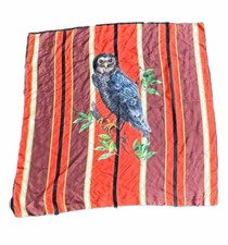 Vintage Mulberry Bird scarf Multicolor 100 Silk