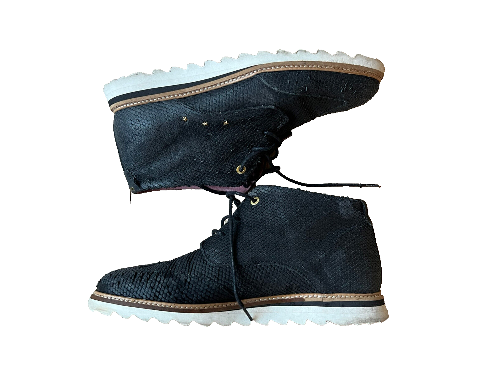 PANTOFOLA D’ORO Pantofola d'Oro scarpe 41 stivali Budapest neri pelle effetto serpente sneaker