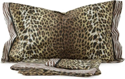 Doppelbett komplett Flanell Zebra Muster Leopard