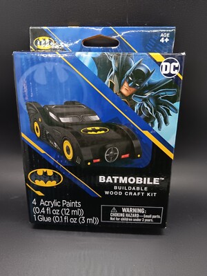 DC Comics - Masterpieces Inc. ''Batman Mini Batmobile Wood Craft Kit'' New in Box