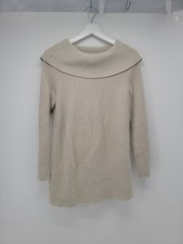 Womens Alfani Cowl Neck Sweater Dress Long Sleeve Size S Metallic