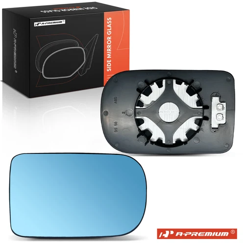 A-Premium Passenger Blue Mirror Glass w/ Power Adjust for BMW 740i 740iL 750iL