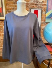 Peace Love World Drop-Shoulder Crew-Neck Sweatshirt San Marino Blue New