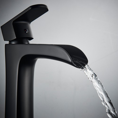 Tall Bathroom Vessel Sink Faucet Single Handle Hole Waterfall Vanity Basin Mixer - Picture 27 of 116