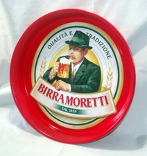 LARGE OLDER BIRRA MORETTI BEER TRAY 14"    ITALIAN