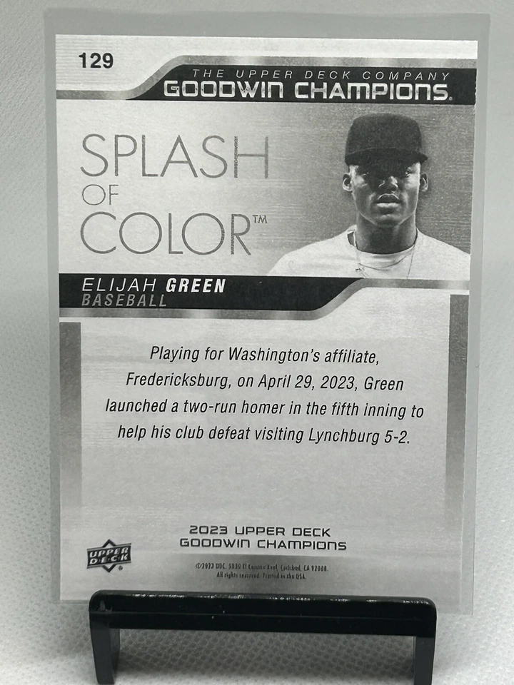 Elijah Green 2023 Upper Deck Goodwin Champions Splash Of Color - Image 2 of 2