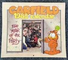 Garfield VTG 1988 Calendar “The Year Of The Party” Wall Hanging Jim Davis
