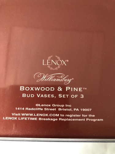 Lenox Buchsbaum und Kiefer Knospe Vasen 3er Set Neu OVP - Bild 3 von 24