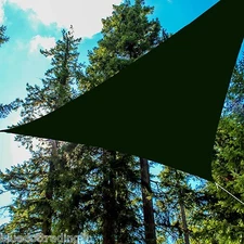 Heavy Duty Green Waterproof Canopy Shade Sail 16.5' Triangle Backyard Awning