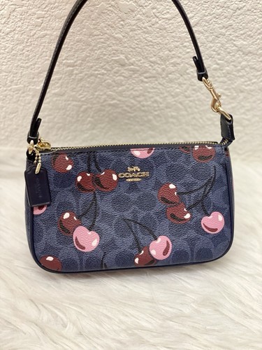 Coach CZ011 Nolita 19 Signature Canvas & Leather Cherry On Top Print Bag Denim -