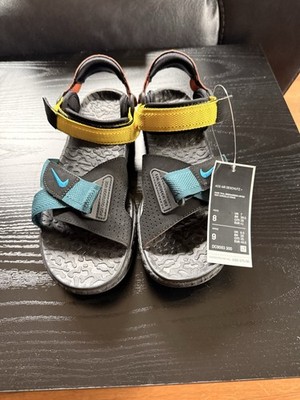 Nike ACG Air Deschutz+ Men's Sandals Black Teal Yellow Orange Hook & Loop Sz 8