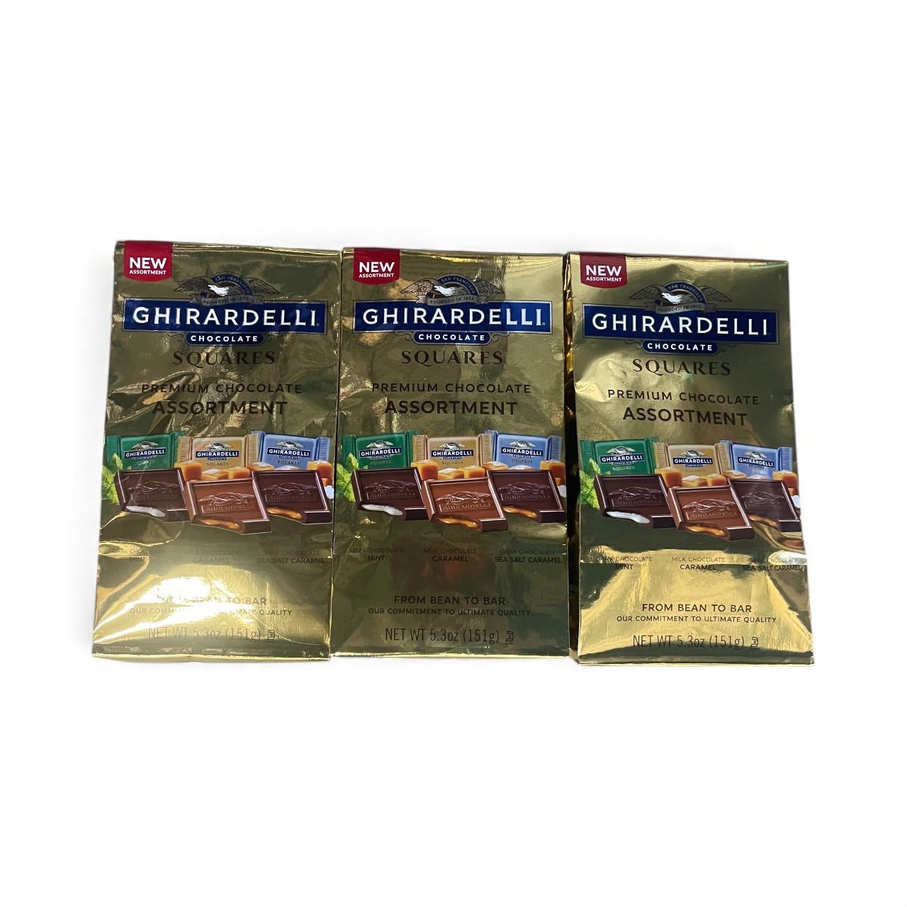 3 Pack Ghirardelli Assortment Squares 5.2 Oz Bag