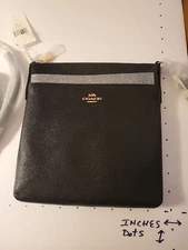 COACH Black Crossgrain Cross-grain Leather. Kitt Crossbody Bag 8x8x1 inches NWT