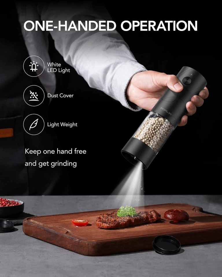 Pepper & Salt Grinder Mills, USB Rechargeable Electric , Automatic One-Button Op - Image 4 of 4