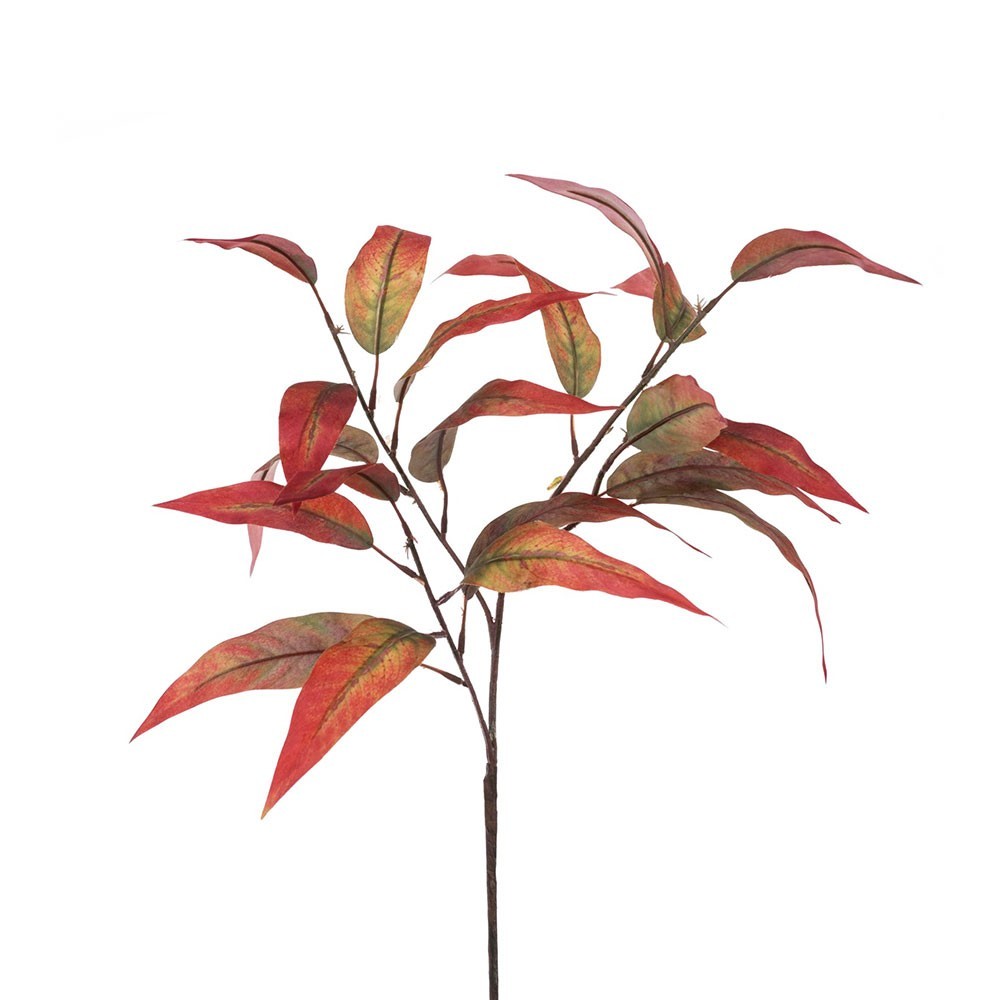 Faux Silk Autumn Artificial Pointed Leaf Spray Green Orange 74cm/29 Inches Tall