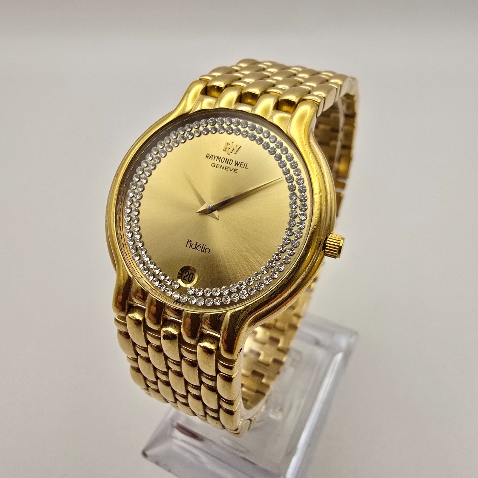 RAYMOND WEIL FIDELIO LADIES WATCH 4802 18K GOLD PLATED SWISS QUARTZ DIAMOND DIAL image 4