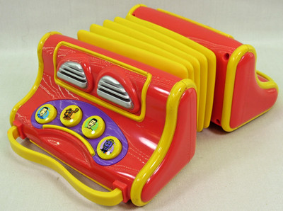 WIGGLES Musical ACCORDION Toy Play Sing Along VTG 2004 Spin Master WORKS Video!