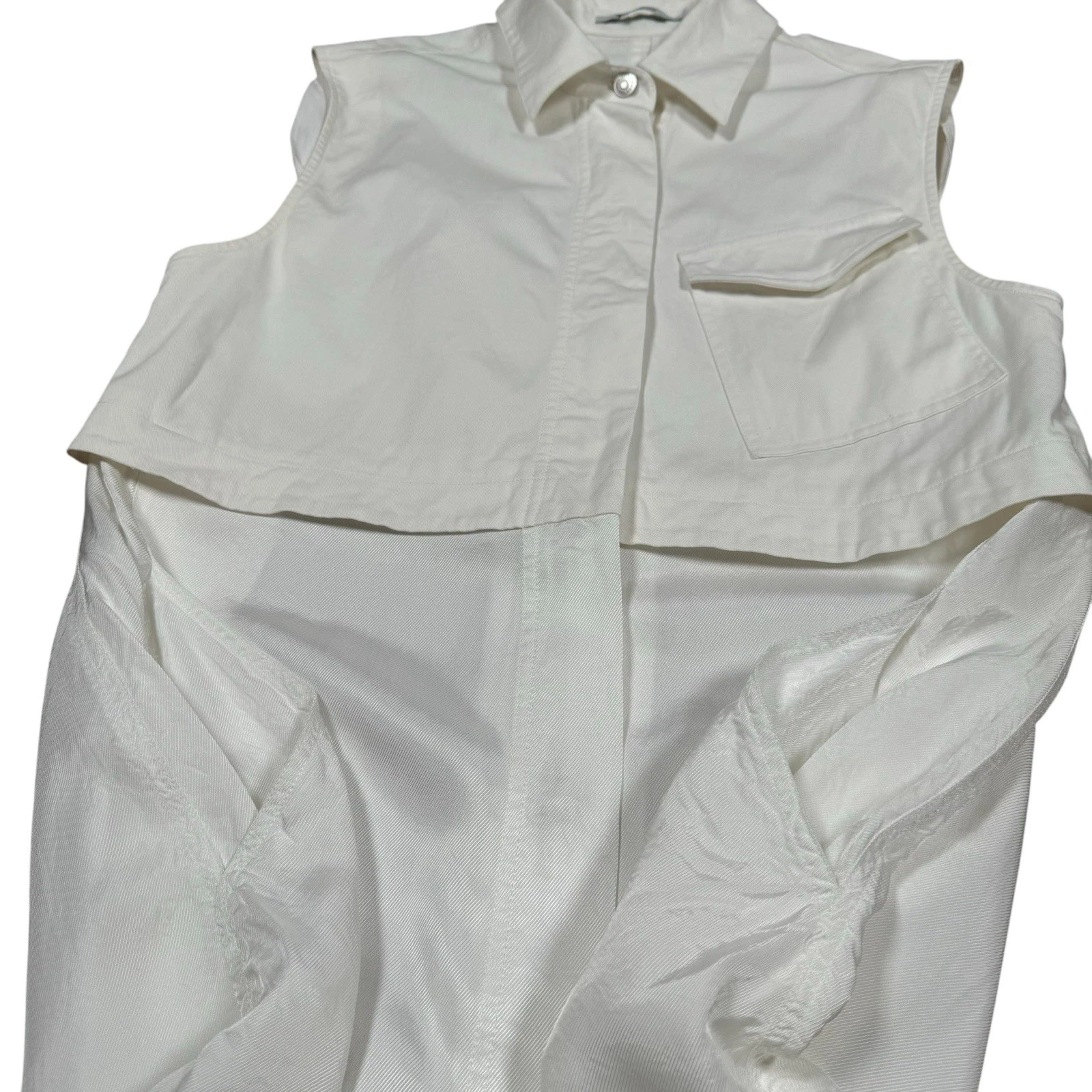 T Alexander Wang camicia senza maniche abito bianco taglia 8