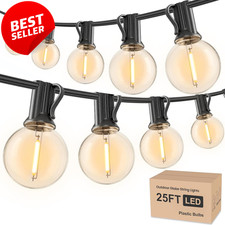 Outdoor String Lights 25Ft G40 LED Patio Globe Shatterproof Waterproof Party - U