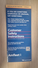 Amtrak - Amfleet 1 - Customer Safety Instructions Card