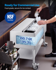 100QT Commercial Ice Bin 36" Stainless Steel Ice Chest NSF