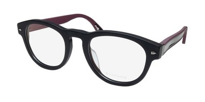 NEW CHOPARD VCH327 EYEWEAR 703K FULL-RIM 49-21-145 OVAL ITALY BLACK PLASTIC