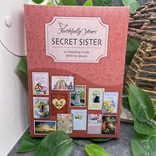 Faithfully Yours Secret Sister Boxed Cards 12 Cards with Scripture  New