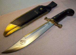 1980's CASE XX USA MINT UNUSED DANIEL BOONE TRIBUTE BOWIE KNIFE w/ORIG. SHEATH