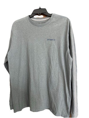 Patagonia Shirt Mens Large Responsibili-T Graphic Long Sleeve Tee Gray Recycled - Picture 2 of 10
