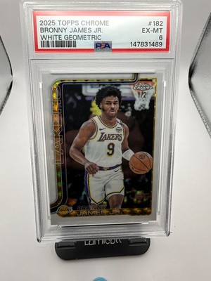 2025-26 Topps Chrome NBA Bronny James White Geometric /2 SSP PSA