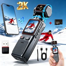2K WiFi Pocket Action Camera 180  Rotation Vlog Cam Handheld DV Sports Camcorder